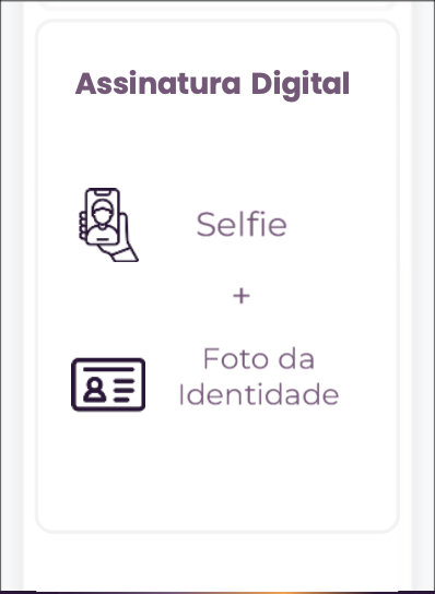Tela de assinatura digital com selfie e foto da identidade
